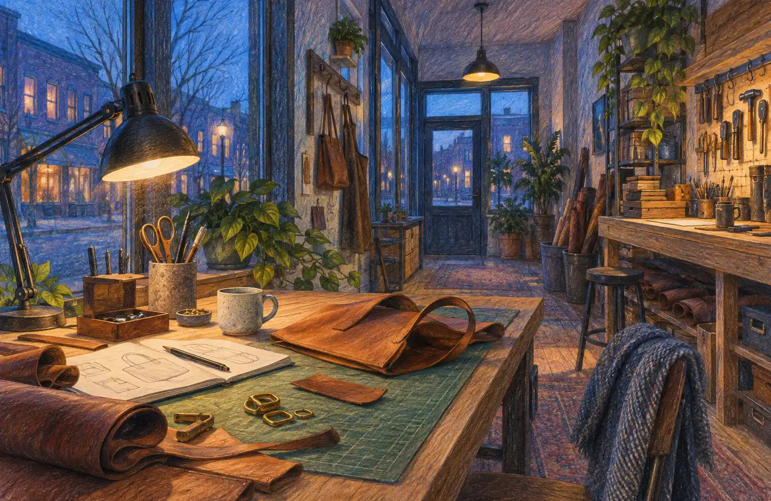 Illustration of owner-operated businesses and their working space